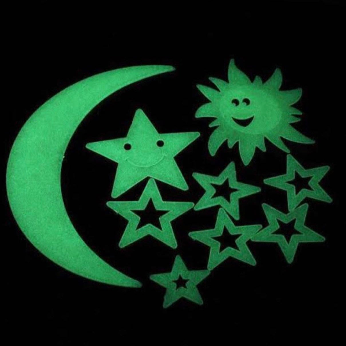 Set Of 10 Luminous Wall Sticker, Glow In The Dark Star Sticker Decor For Kids, Baby Room Colorful Fluorescent Sticker Home Decor