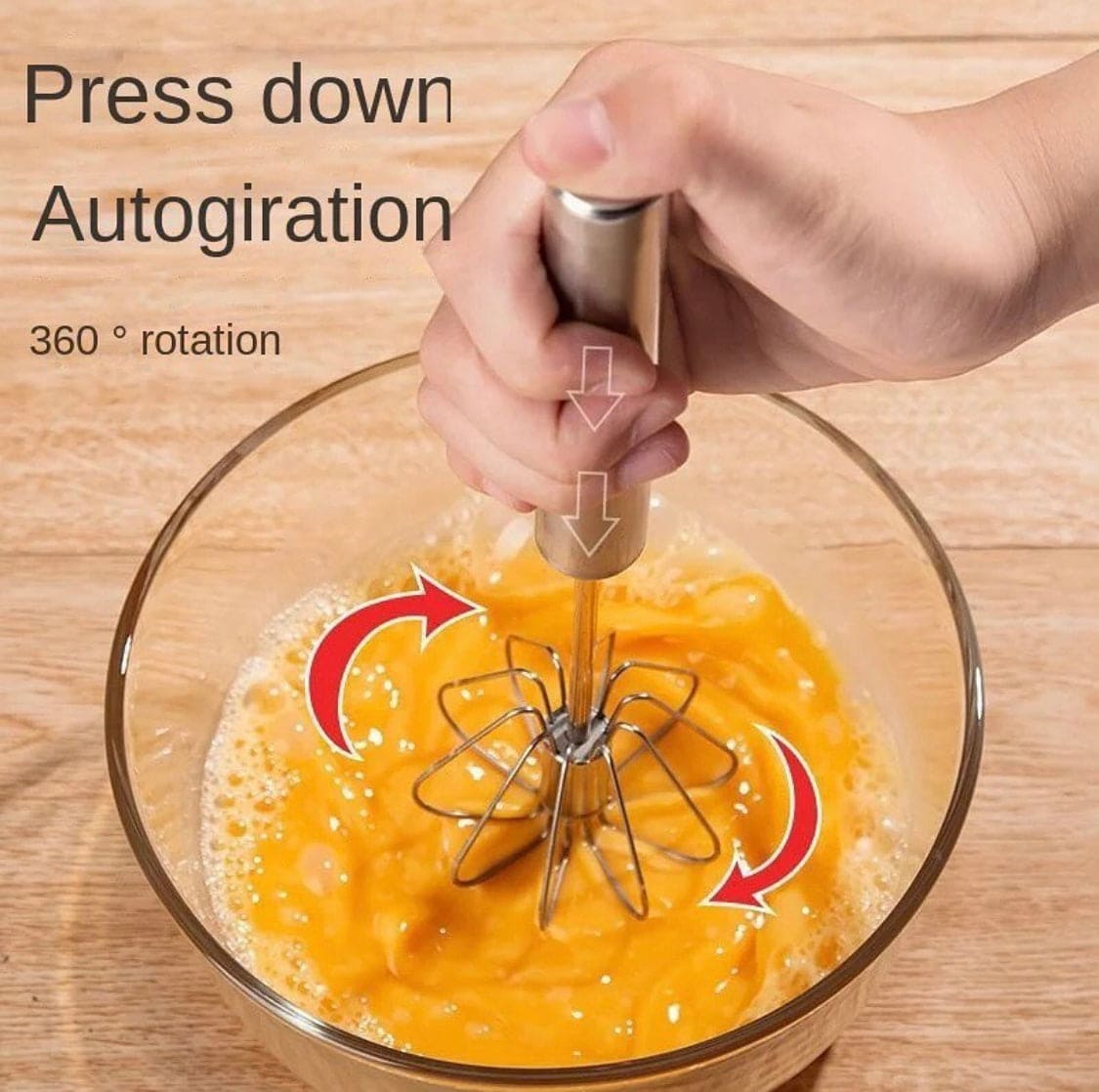 Spring Egg Beater, Manual Hand Pressure, Semi Automatic Egg Beater, Semi Automatic Spun Whisk, Self Turning Egg Stirrer, Manual Hand Mixer