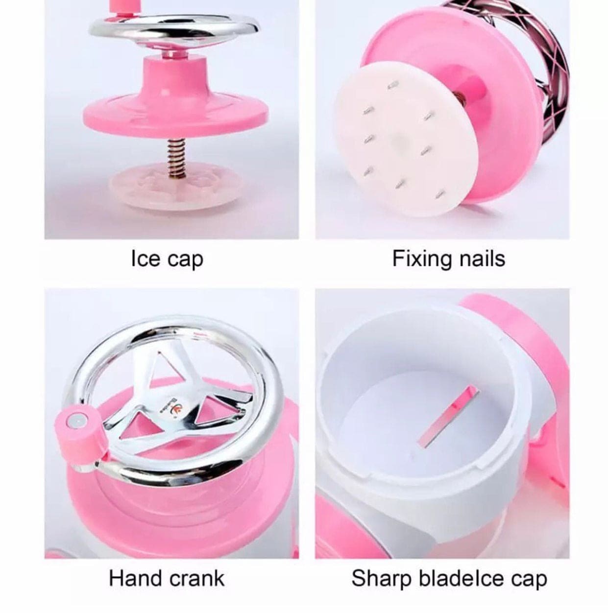 Portable Manual Ice Shaver Snow Ball Machine, Handheld Snow Cone Maker, Hand Crank Mini Ice Shaving Machine, Ice Cream Grinding Machine