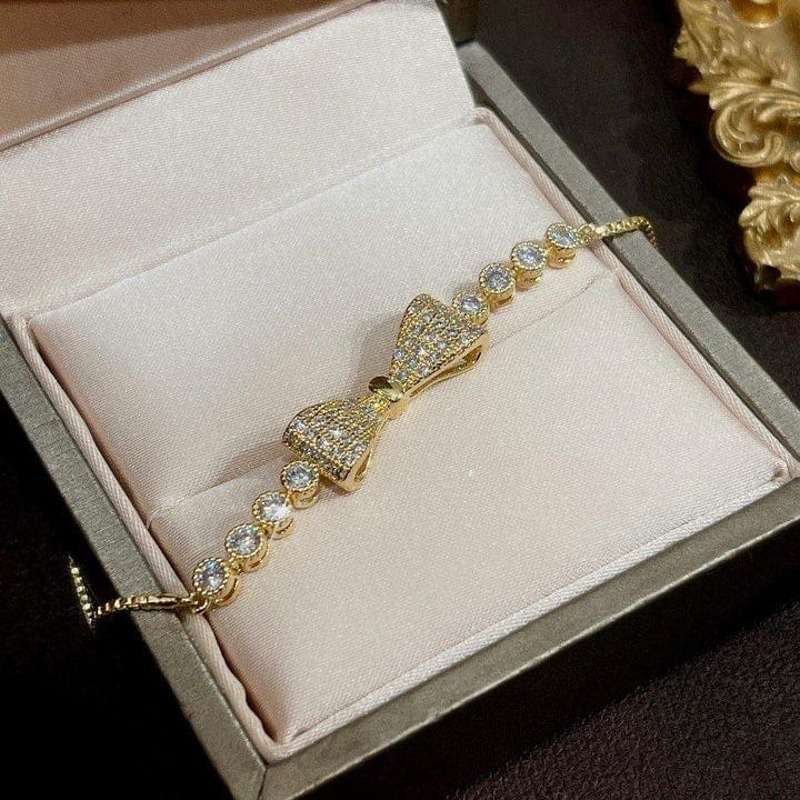 Luxury Bow Knot Bracelet, Women Infinite Bracelet, Elegance Crystal Bowknot Bracelet for Women, Crystal Charm Bracelet For Women