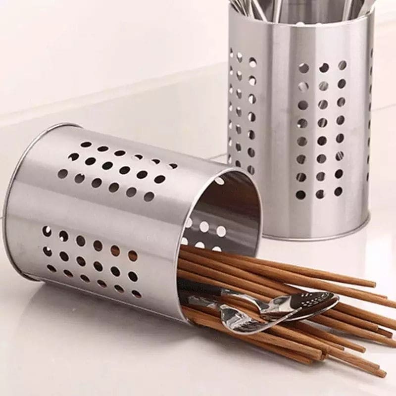 Set Of 2 Stainless Steel Chopsticks Holder Cage, Steadily Cutlery Kitchen Utensil Container, Multifunction Fork Spoon Cutlery Drain Holder Organizer, Chopsticks Storage Rack, Spoon Knife Fork Rack Kitchen Accessories, Caddy Cutlery Utensil Holder