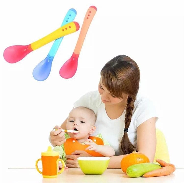 COLOUR CHANGING HEAT-SENSING SOFT TIPPED SPOONS