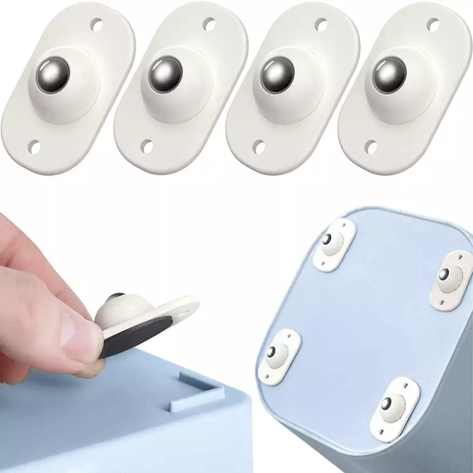 Set Of 4 Furniture Wheels, 360 Degree Rotating Wheels, Paste Type Univ – eveen.pk