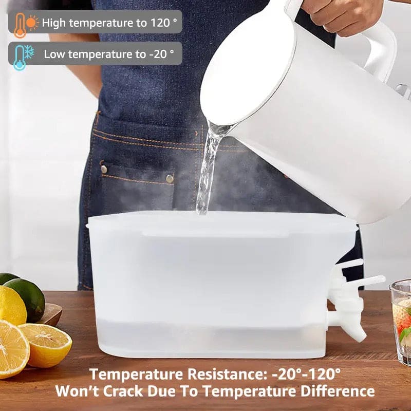 5L Double Tap Beverage Dispenser, Pot Beverage Dispenser, Fridge Juice Dispenser, Double Tap Cool Water Bucket, Water Infuser Kettle, Household Refrigerator Beverage Dispenser,  Fruit Drink Dispenser, Teapot Cool Bucket Kitchen Drinker Kettle