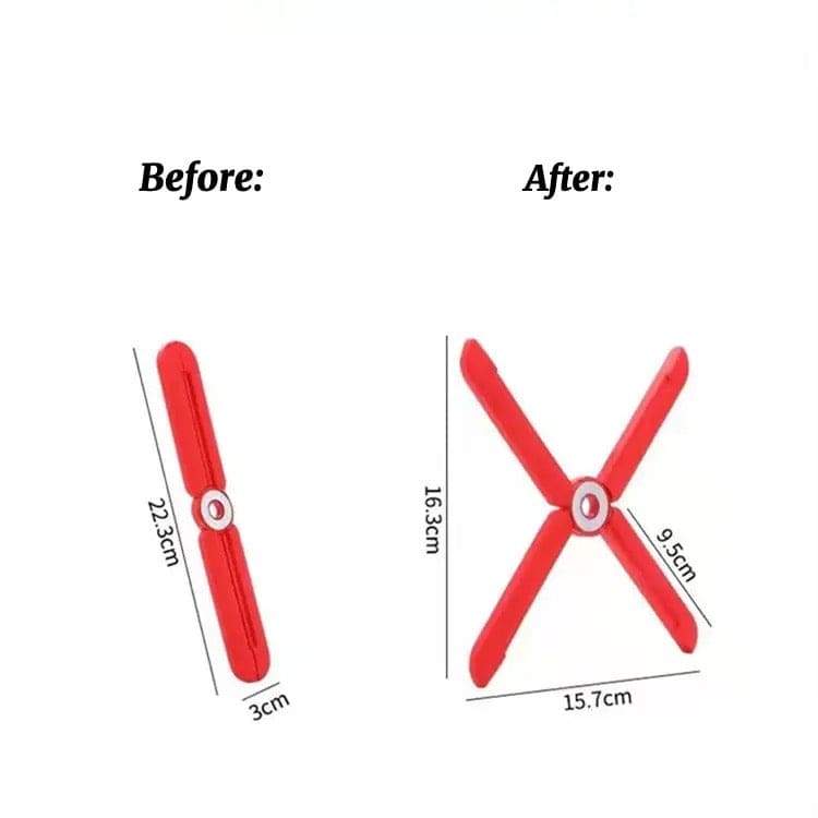 Convenient Folding Cutlery Insulation Pad, Cross Adjustment Placemat Pot Bowls, Kitchen Supplies Dining Table Decor Heat-proof Mat, Collapsible X Shaped Design Silicone Trivets