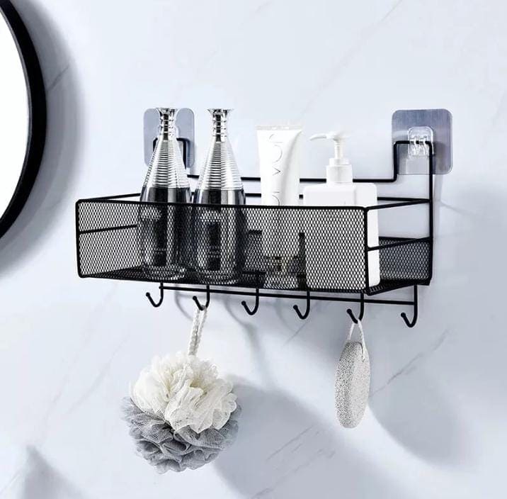 Bathroom Shelf Organizer Basket, Luxury Wall Hanging Storage Rack, Kitchen Organizer Shelves, Shower Shampoo Storage Rack, Condiment Holder Storage Basket, Caddy Hanging Basket, Kitchen Bathroom Storage Shelf