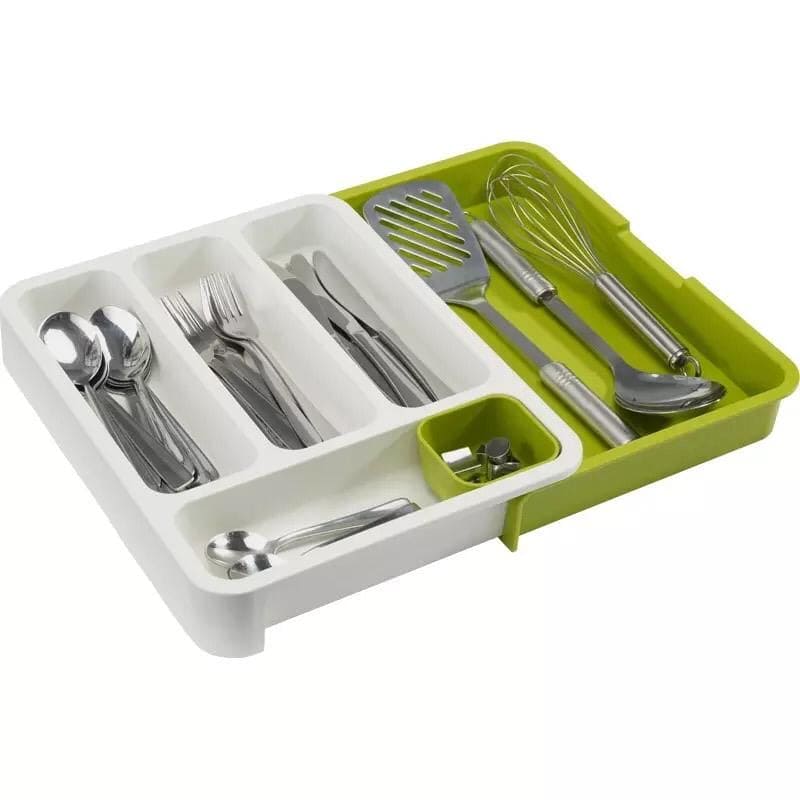 Expandable Cutlery Tray, Plastic Drawer Holder, Multipurpose Utensil Organizer