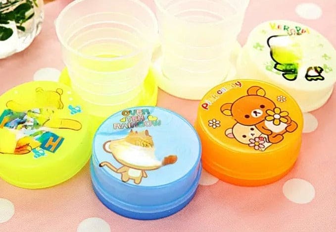 Folding Magic Water Cup, Kids Cartoon Drinking Cup, Travel Silicone Retractable Portable Outdoor Coffee And Cup, Telescopic Collapsible Plastic Cup, Household Kitchen & Dining Sports & Outdoors Mug, Folding Cups with Lid