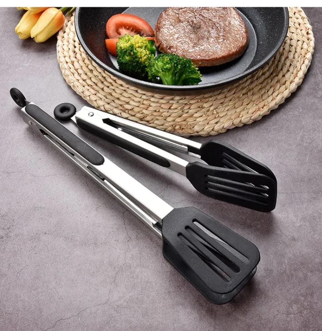 Silicone Food Tong Stainless Steel Kitchen Tongs Silicone Non-slip Cooking  Clip Clamp BBQ Salad Tools Grill Kitchen Accessories