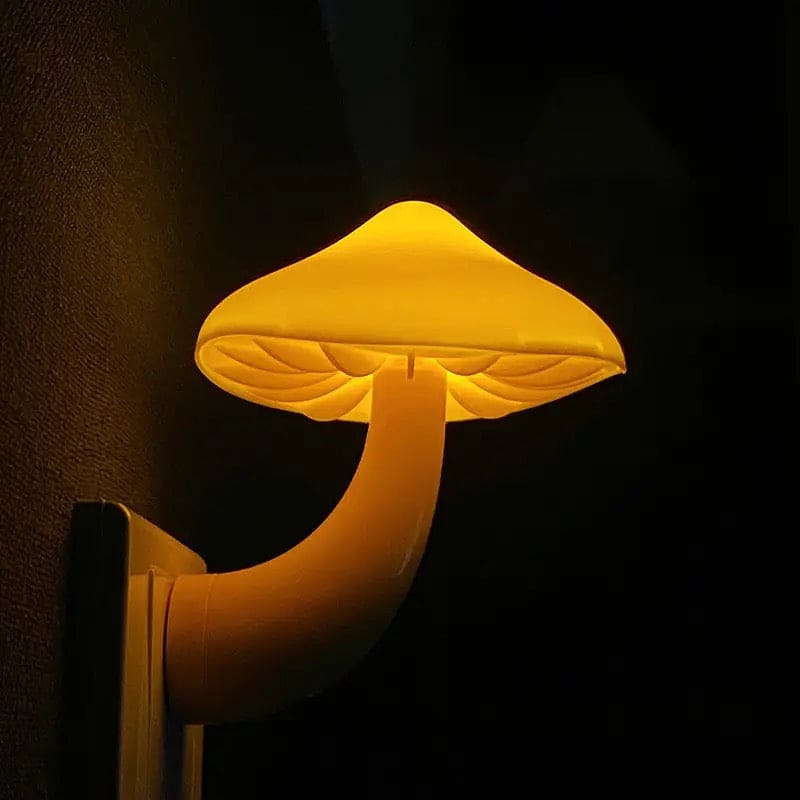 Mushroom Socket Night Light, Light Control Sensor Bedroom Light, Mushroom Wall Socket Lamp, Automatic Sensor Bedroom Decor Wall Lamps For Kid Room, Mini Bedside Socket Lamp, Electric Plug Warm White Light
