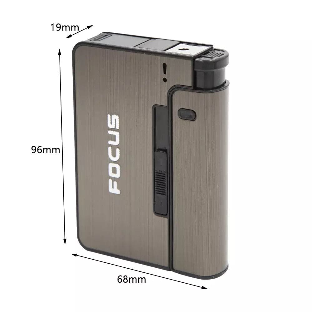 Focus Automatic Lighter, Automatic Cigarettes Holder, 10 Pcs Cigarette Case, Portable Automatic Cigarette Holder Without Lighter, Metal Cigarette Boxes, Lighter Gadget For Men, Multifunction Cigarette Holder