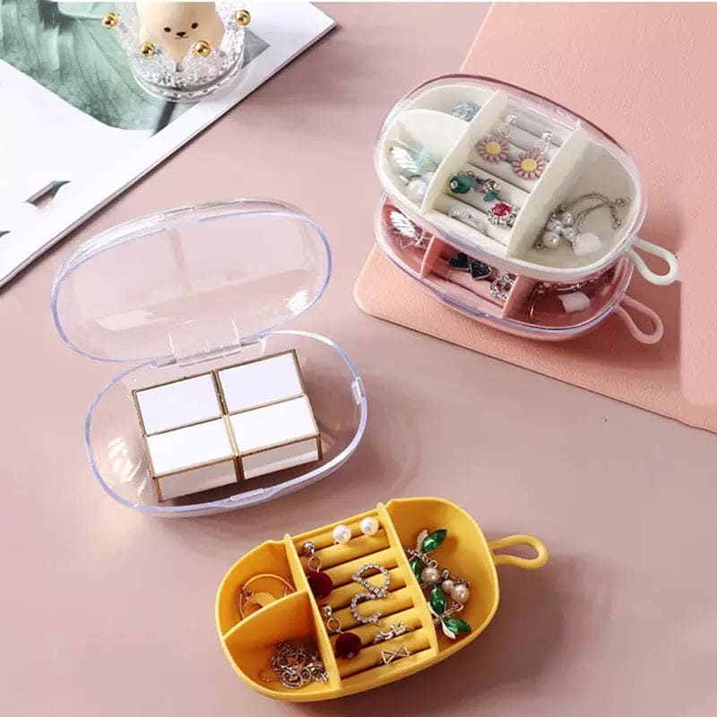 Mini Transparent Jewelry Storage Box, Rings/Earring Organizer Tray With Clear Lid, Simple Slight Jewelry Box, Women Jewelry Display Travel Case
