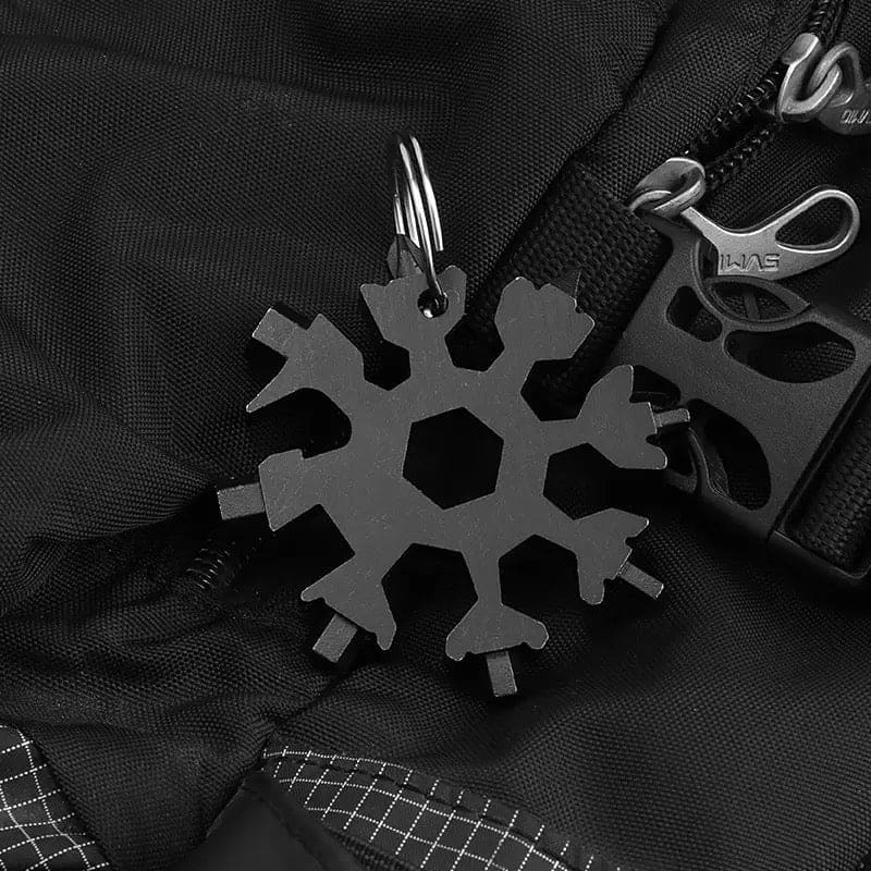 Amazing 18 In 1 Multifunctional Wrench Key, Camping Outdoor Survive Tools, Stainless Steel Snowflake Wrench, Star Anise Screwdriver Home/Outdoor Emergency Spanner,  Snowflake Bottle Opener, Household Handy Survival Gadget