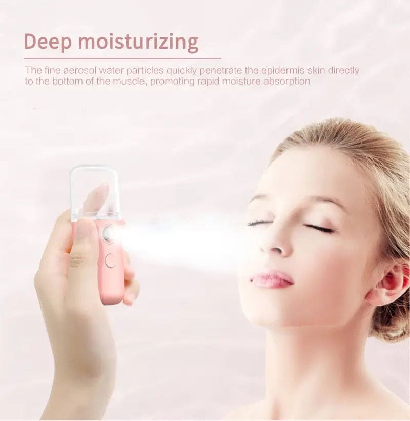 Face Humidifier Steamer, Mini USB Sprayer, Body Facial Spray, Portable Hydrating Beauty Sprayer, Handheld Face Air Humidifier, Rechargeable Nano Water Spray Bottle, Mini Steam Bullet Bottle, Disinfectant Atomization Tool, Nano Mist Sprayer Bottle