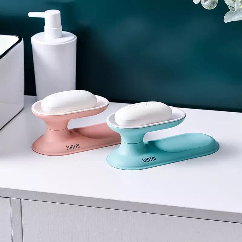Rotating Double Layer Drain Plastic Soap Holder, Soap Storage Box, 360˚ Degree Rotation Double Layer Bathroom Soap Dish, Household Bathroom Accessories Soap Box