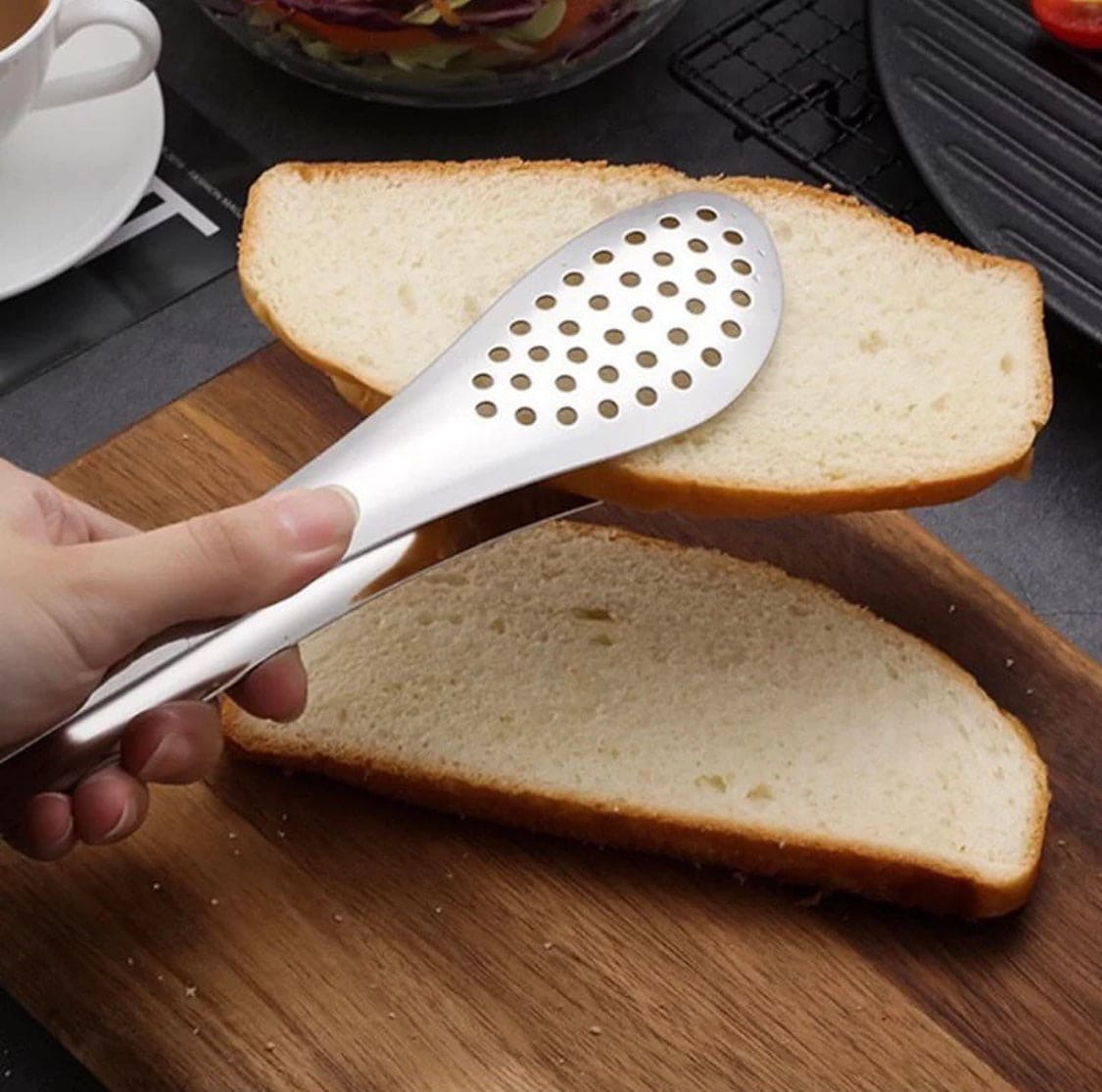 Stainless Steel Food Tong, Kitchen Utensil Buffet Cooking Tool, Anti Heat Pastry Bread Clip Clamp, BBQ Salad Tong Tool, Steak Clamp