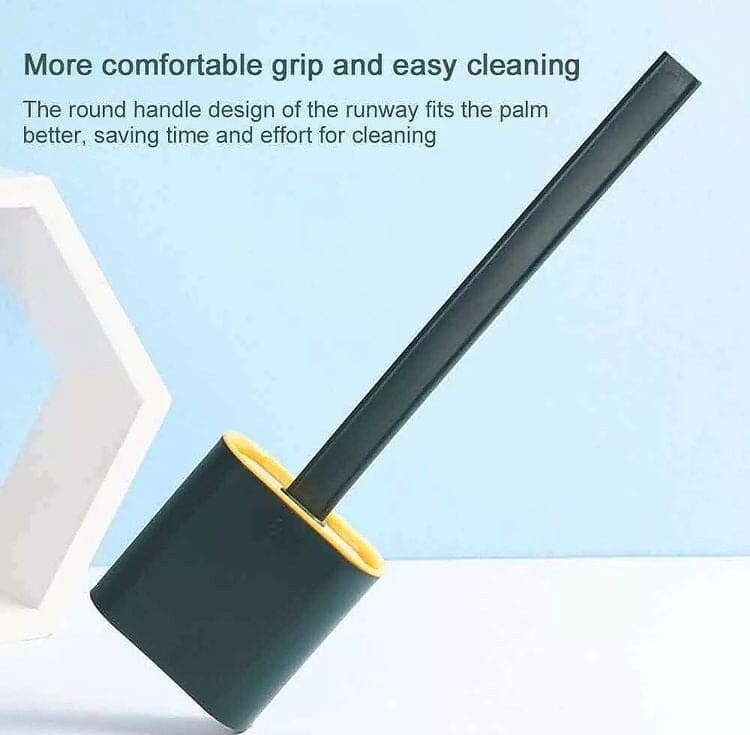 Silicone Toilet Brush With Holder Set, Flexible Toilet Cleaning Brush, Flexible Toilet Cleaning Bowl Brush Head With Silicone Bristles