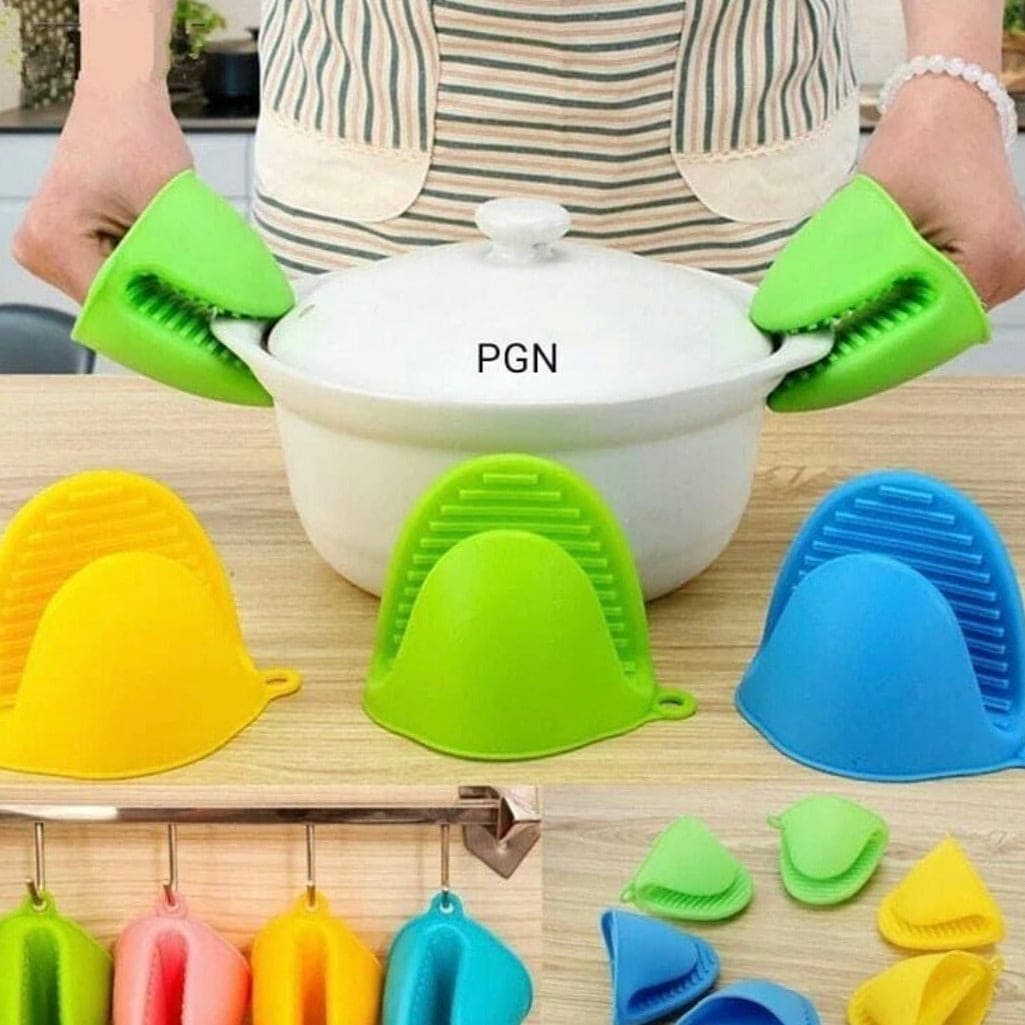 1 Pair Silicone Heat Resistant Gloves Clips, Insulation Non Stick Anti Slip Pot Bowler Holder Clip, Bowel Holder Clip Oven Mitts, Cooking Baking Oven Mitts, Pot Gripper