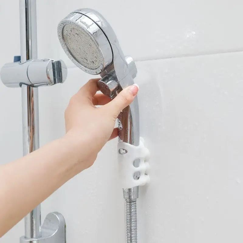 Set of 2 Bathroom Shower Head Holder, Suction Cup Wall Mounted Non-slip Stand Bracket, Bathroom Hooks Storage Organizer, Shower Nozzle Fixing Bracket, Silicone Shower Head Holder