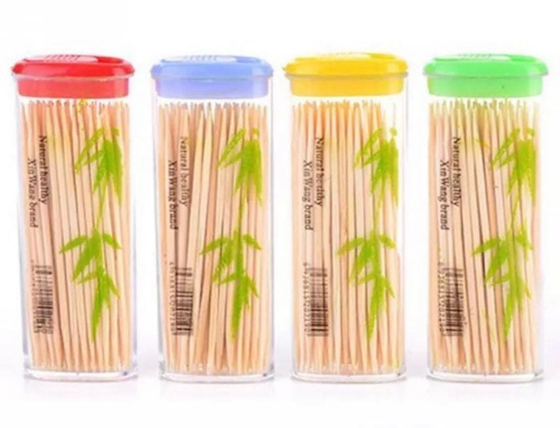 Amazing Pack Of 2 Disposable Wood Toothpicks, Natural Bamboo Toothpicks