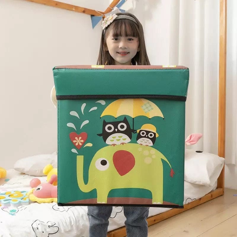 Cartoon Children's Toy Storage Box, Foldable House Hold Books Magazine Debris Storage, Fabric Storage Container
