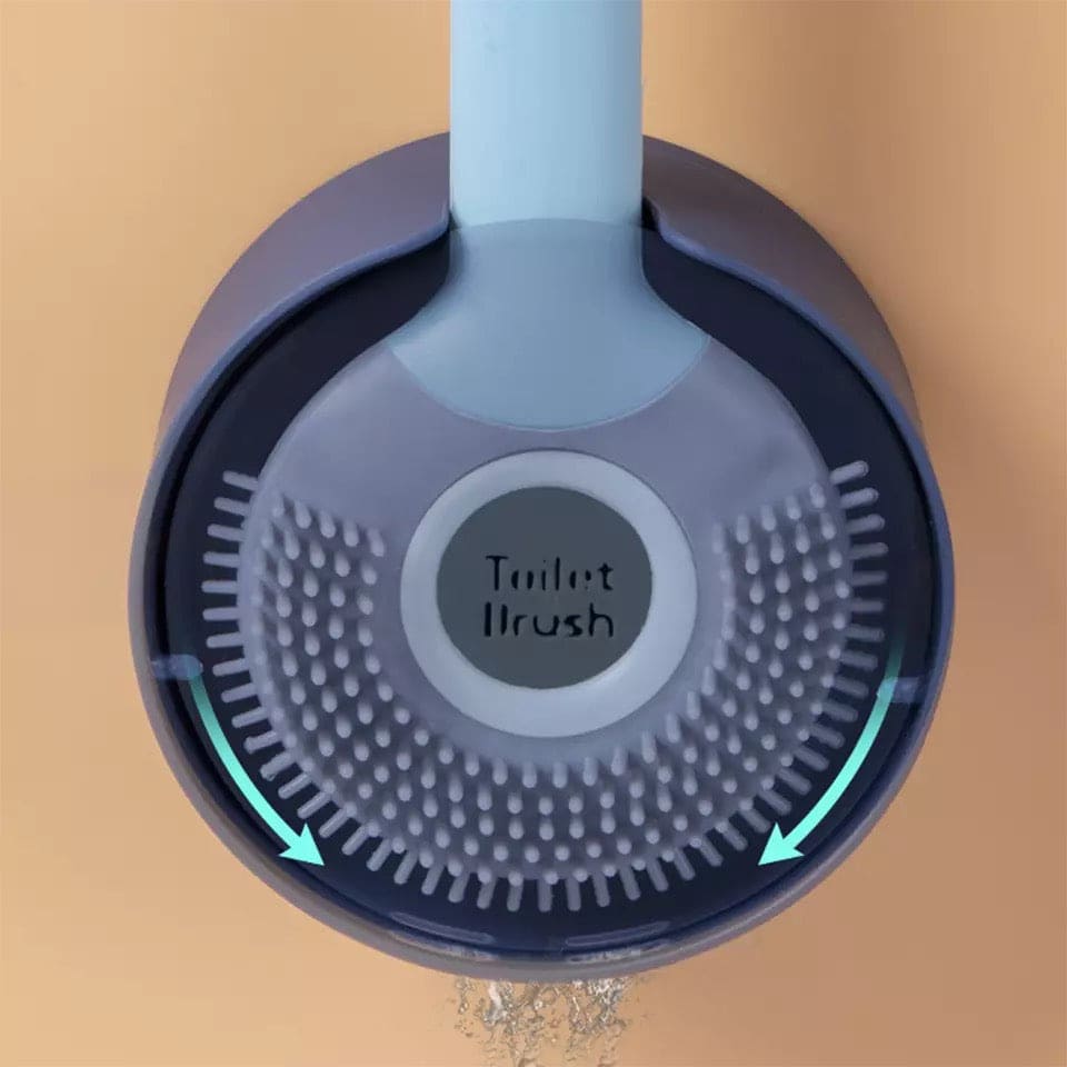 Lollipop Style Mini Toilet Brush, 2 In 1 Toilet Brush with Base Soft Bristles Brush, Wall-Mounted Clean Brushes Bathroom Accessories, Soft TPR Silicone Head Lollipop Shape Toilet Brush with Holder