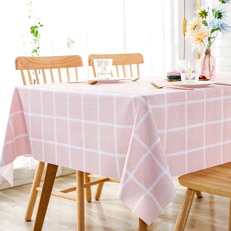 Woven Table Cloth, Waterproof Oilproof Dining Table Cloth, Kitchen Decorative Rectangular Coffee Cuisine Party Table Cover, Simple Square Pattern Table Cloth, Classic Plaid Rectangle Table Cloth For Dinning, Dinner, Party