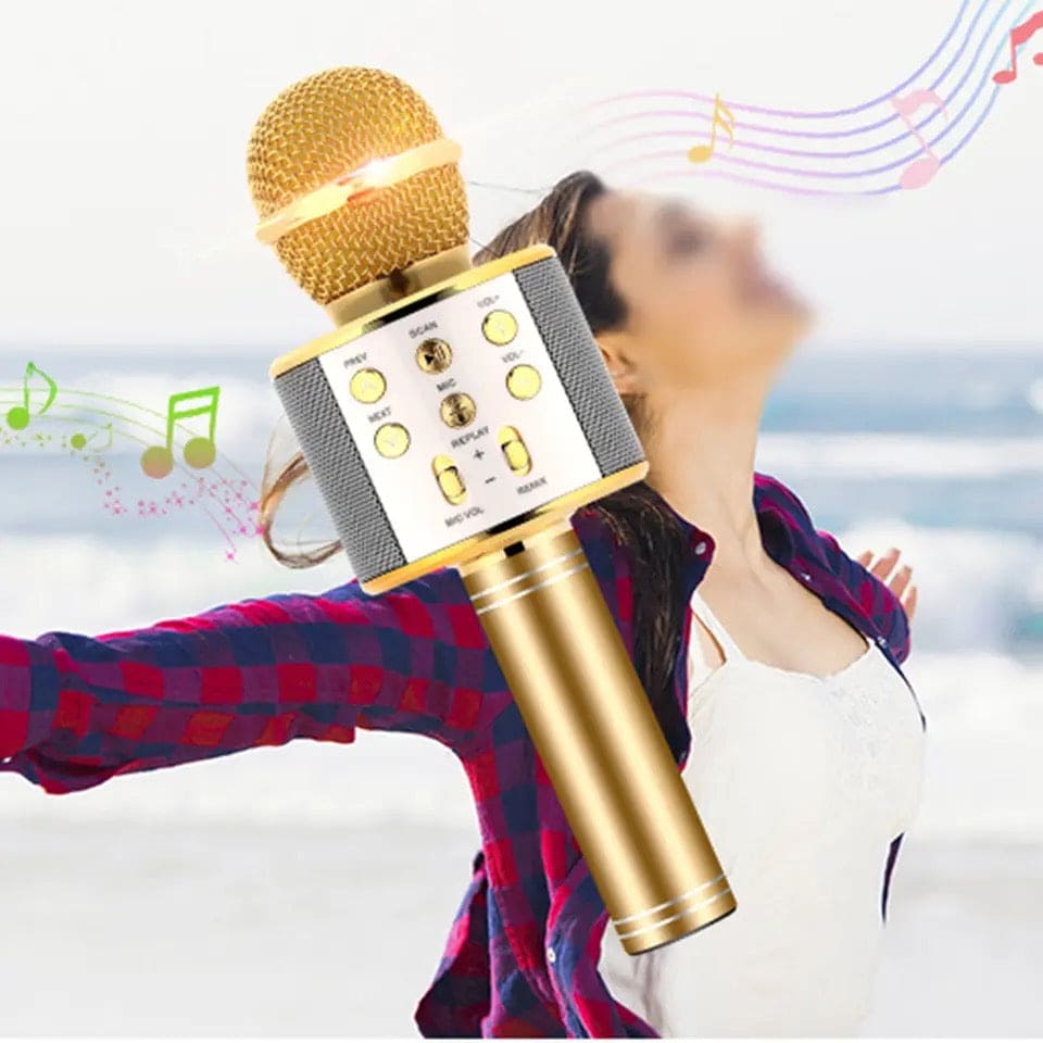 Handheld Microphone Speaker, Portable Handheld Singing Karaoke Mic Speaker, Mobile Phone Wireless Bluetooth Speaker, Karaoke Microphone Wireless Bluetooth Condenser, Handheld Multifunction Rechargeable Speaker