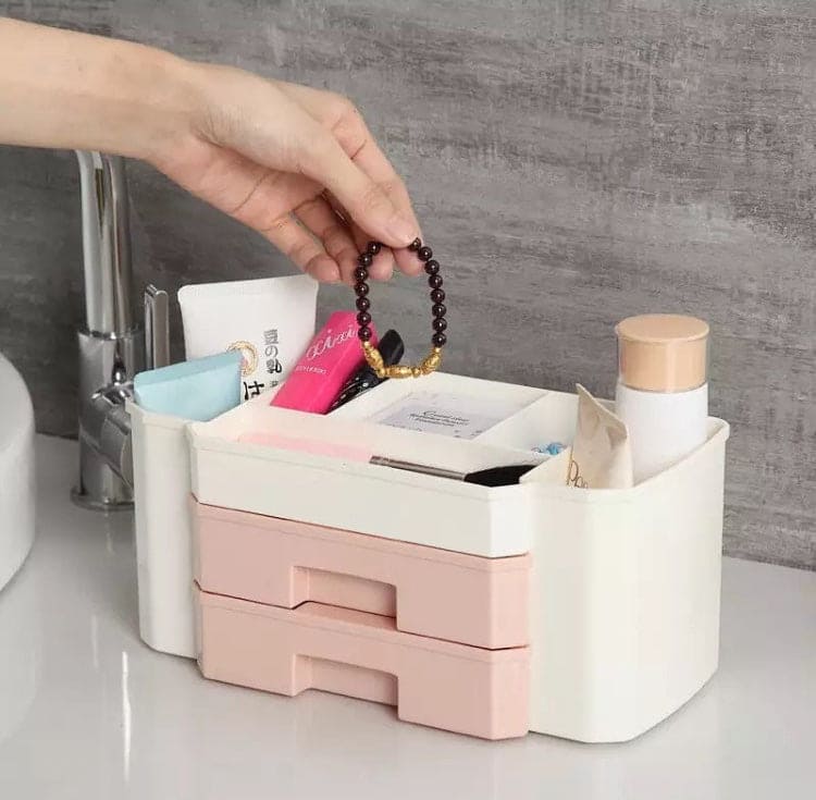 New Desktop Makeup Box, Professional Saving Space Desktop Cosmetics Storage Case, Drawer Type Box Cosmetic Organizer, Cosmetic Organizer/Box for Bathroom