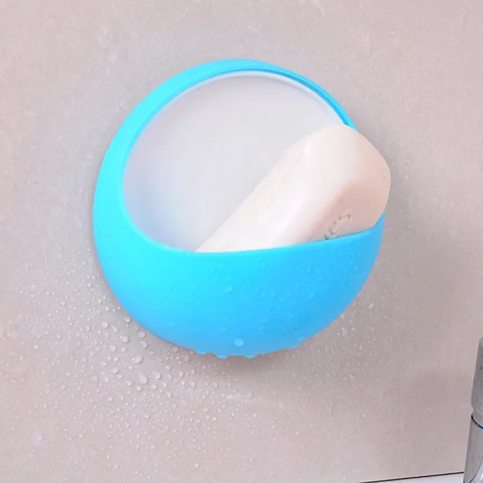 Plastic Suction Cup Soap Dish, Bathroom Sundries Storage Holder, Sucker Toothbrush Soap Box, Home Organizer Shelf Sink Sponge Holder, Multifunctional Bathroom Soap Holder, Wall Soap Dish