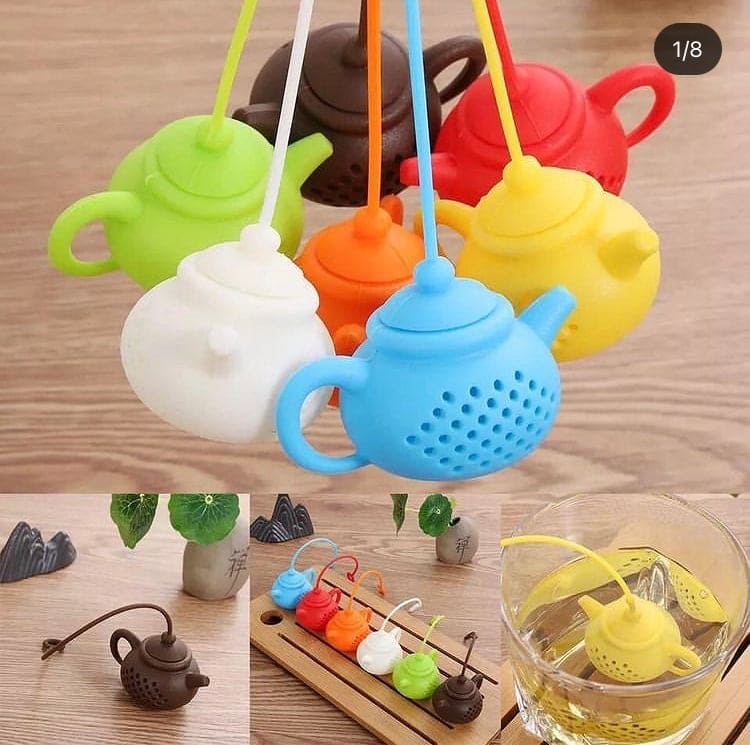 Creative Kettle Shape Silicone Tea Infuser, Reusable Tea Coffee Strainer, Teapot Shape Tea Filter