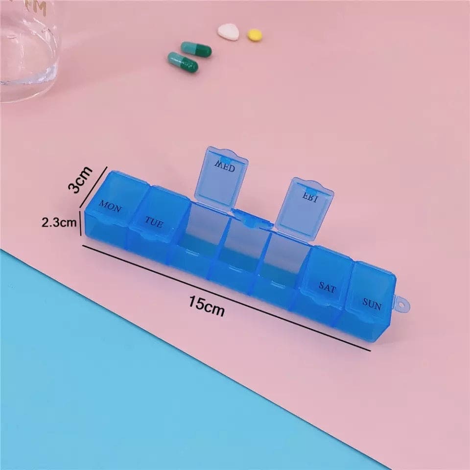 Pack Of 2 Mini 7 Cells Pill Box, Medicine Storage Organizer, 7 Days Weekly Pills Box, Portable Tablet Holder For Travel, 7 Days Medicine Container