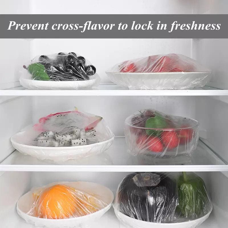 Set of 100 Plastic Stretchable Bowl Covers, Disposable Fresh Keeping Food Storage Covers, Dish Plate Wrap Bowl Covers For Leftover Meal