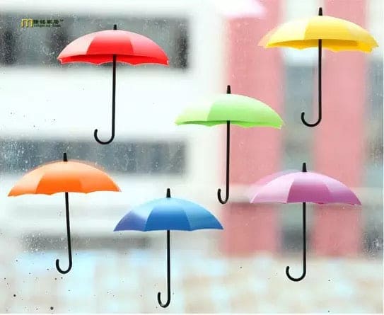 Set of 3 Creative Umbrella Self Wall Hook, Key Hair Pin Holder, Mini Umbrella Sticky Hooks, Home Decorative Hanging Hooks, Home Storage Organizer, Kitchen Bathroom Home Use Hook