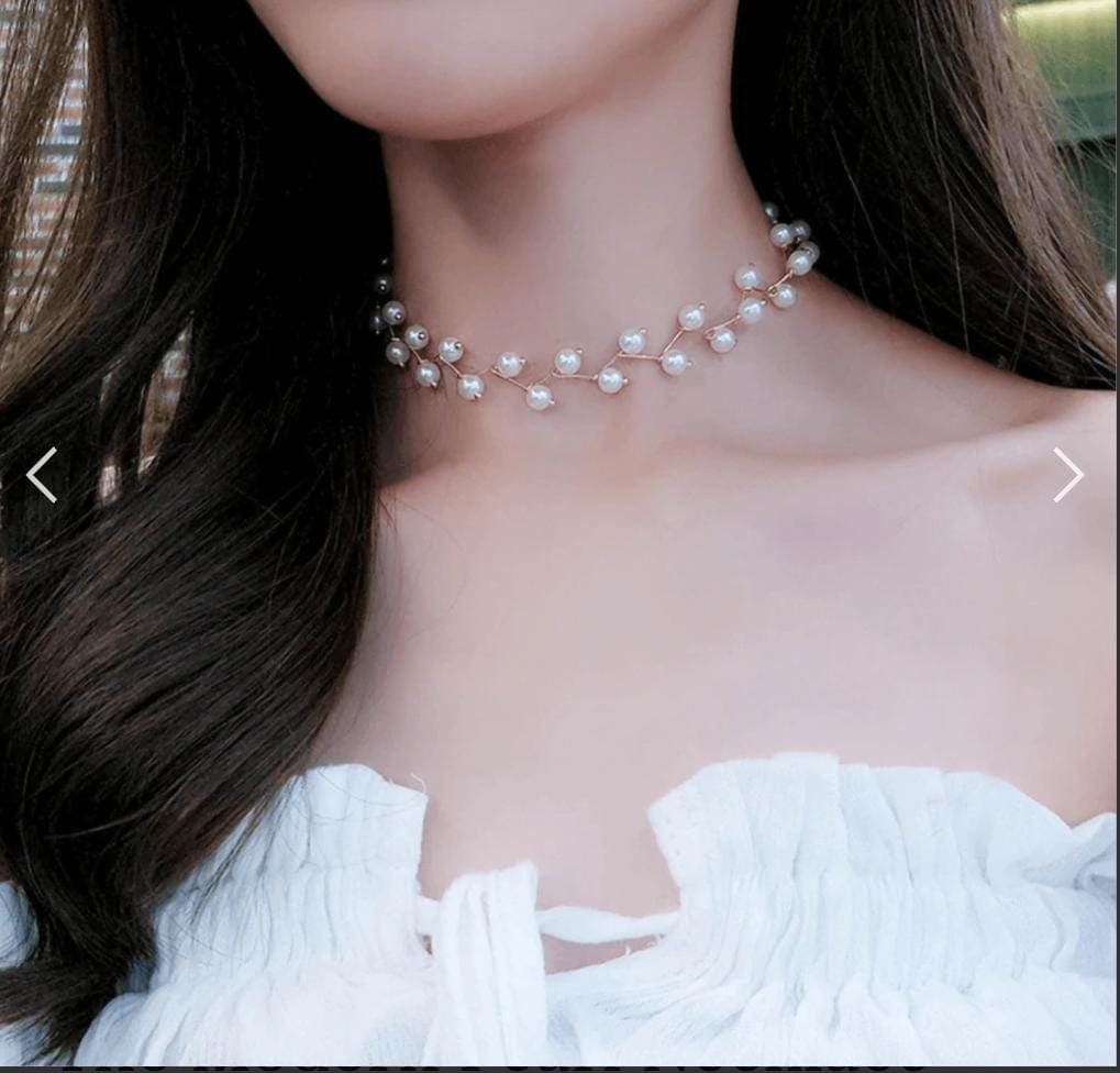 New Beads Women's Choker, Elegant Pearl Necklace For Women, Fashionable Neck Pendant For Girls