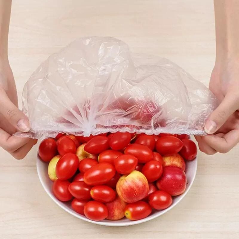 Set of 100 Plastic Stretchable Bowl Covers, Disposable Fresh Keeping Food Storage Covers, Dish Plate Wrap Bowl Covers For Leftover Meal