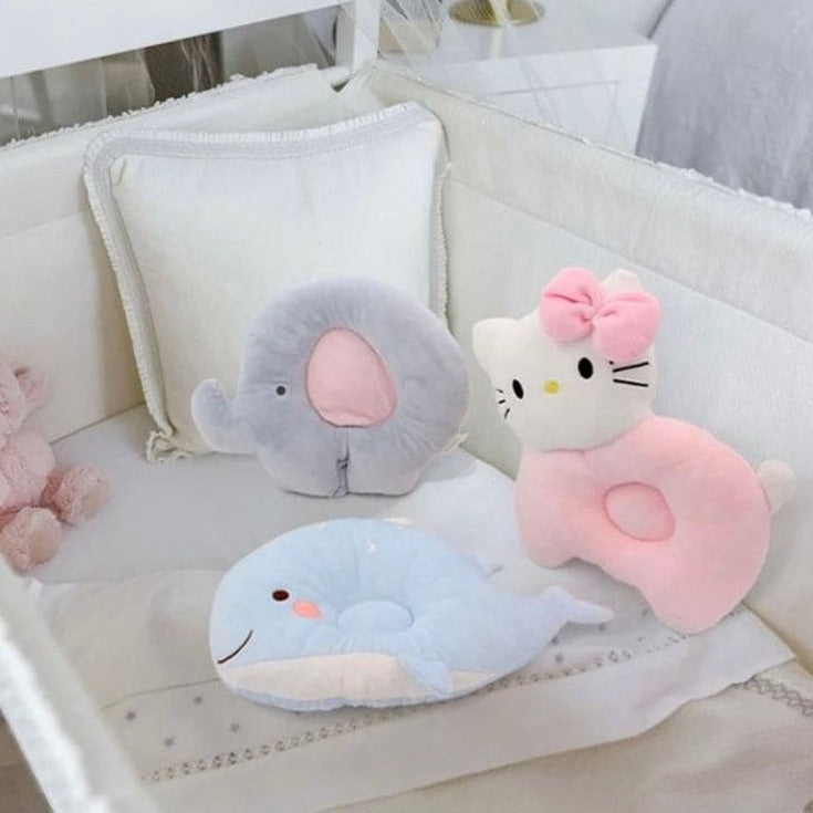 Lovely Cartoon Baby Shaping Pillow, Soft Breathable Infant Toddler Headrest Baby Pillows, Cartoon Anti-fall Toddler Cushion Travel Pillow, Baby Memory Foam  Pillow With Hole, New Born Baby Comfy Sleep Pillow