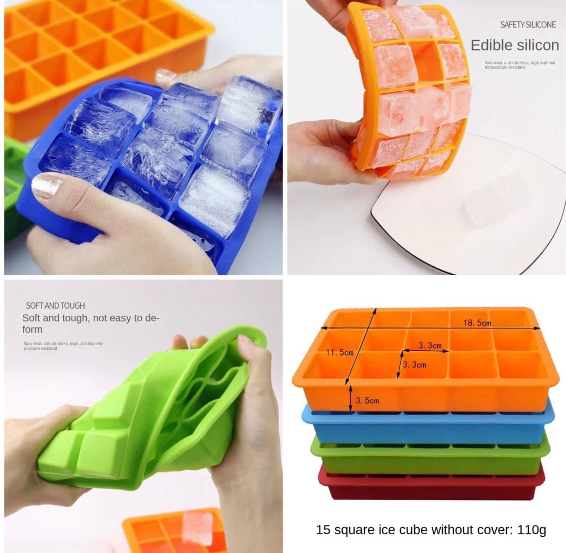15 Grid Silicon Ice Cube Maker Molds, Easy Release Ice Tray, Creative Small Ice Cube Mold Square Shape,  Ice Maker Ice Cube Tray