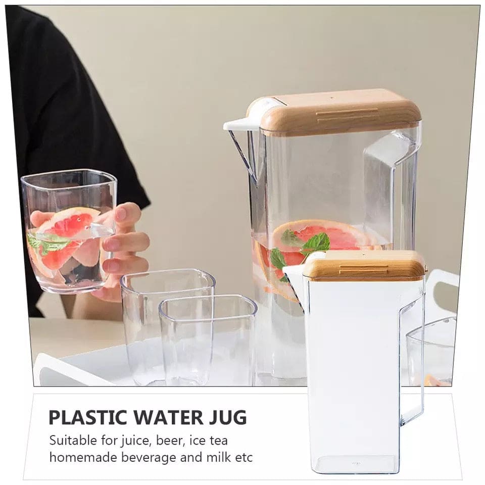 Transparent Cold Water Jug, Plastic Clear Cold Water Pitcher Lid, Water Kettle Juice Tea Jug