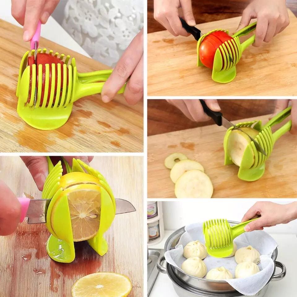 Plastic Kitchen Slicer For Vegetables & Fruits, Kitchen Slicing Tool, Lemon Cutting Holder