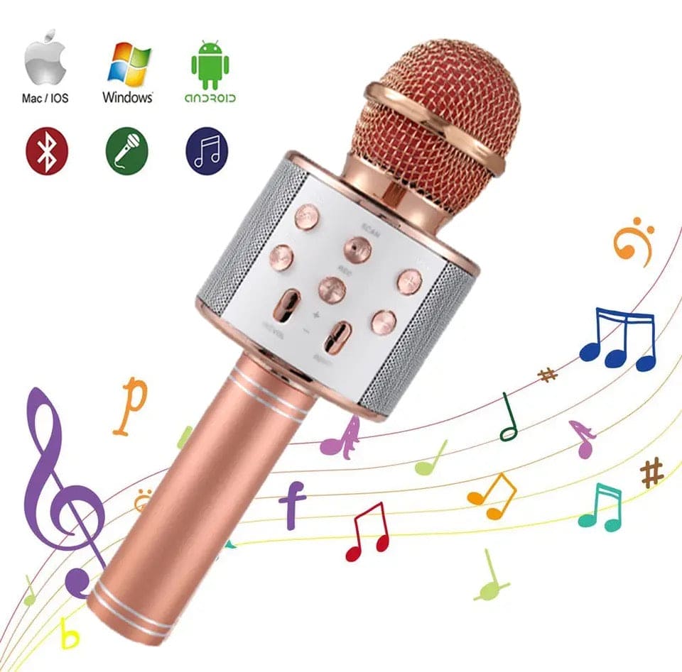 Handheld Microphone Speaker, Portable Handheld Singing Karaoke Mic Speaker, Mobile Phone Wireless Bluetooth Speaker, Karaoke Microphone Wireless Bluetooth Condenser, Handheld Multifunction Rechargeable Speaker
