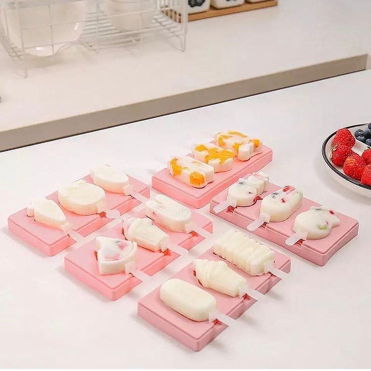 Silicone Popsicle Molds, Set Of 3 Cartoon Ice Pop Maker, Ice Cream Mold