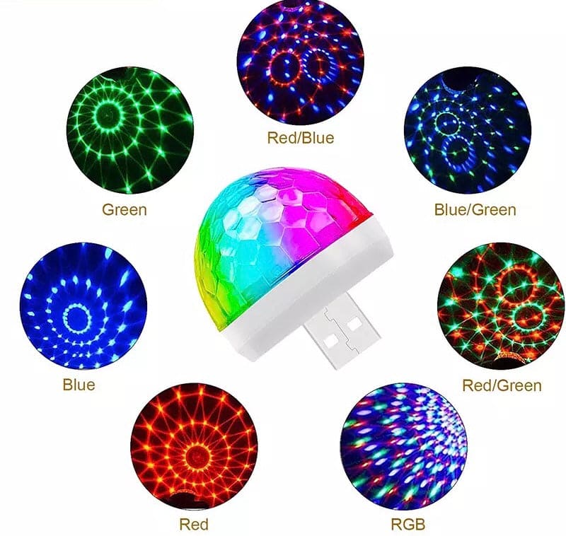 Disco Car Light, Multicolor USB LED Interior Lighting Atmosphere Light, Mini Festival Stage Light, Club Stage Effect Lamp, Mobile Phone Light