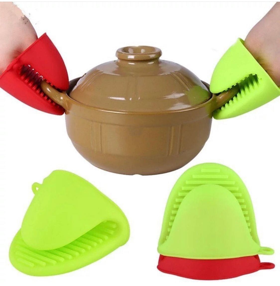 Set Of 2 Crab Pot Gripper, Silicone Heat Resistant Gloves Clips, Insulation Non Stick Anti Slip Pot Bowler Holder Clip, Bowel Holder Clip Oven Mitts, Cooking Baking Oven Mitts