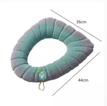 Warm Toilet Seat Cover Mat, Toilet Seat Lid Cover, Bathroom Toilet Pad Cushion With Handle, Stretchable Toilet Seat Cushioned Cloth, Thicker Soft Washable Toilet Warmer