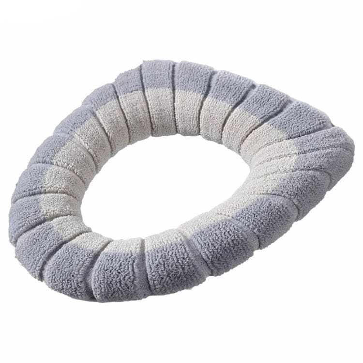 Warm Toilet Seat Cover Mat, Toilet Seat Lid Cover, Bathroom Toilet Pad Cushion With Handle, Stretchable Toilet Seat Cushioned Cloth, Thicker Soft Washable Toilet Warmer