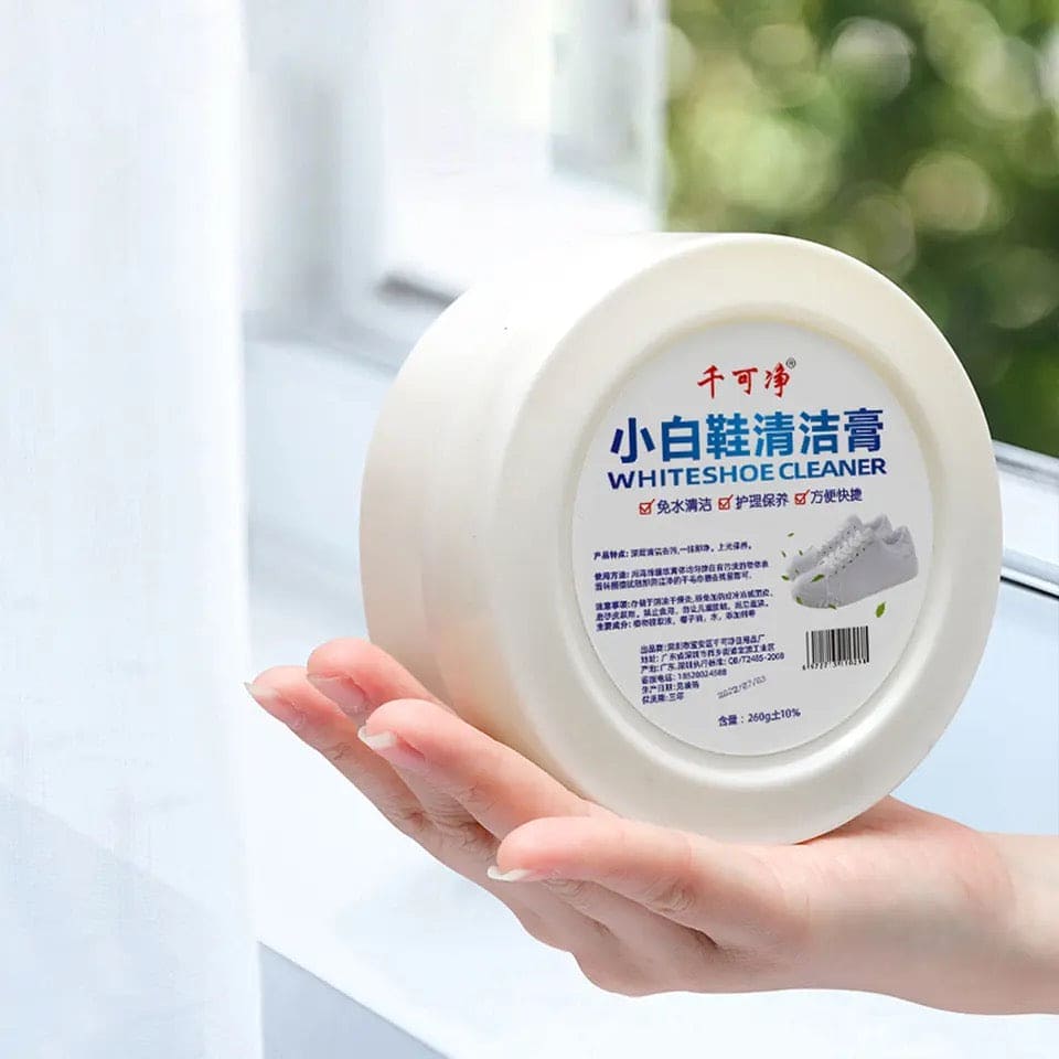 Shoes Cleaning Cream, Shoes Stain Whitening Cleansing Cream, Shoe Yellow Edge Cleaner With Sponge, Multifunctional Cleaning Shoe Whitener, Shoes Suede Cleaner, Leather Shoe Cleaning Cream, Little White Shoe Cleaner, 200gm White Shoe Cleaner