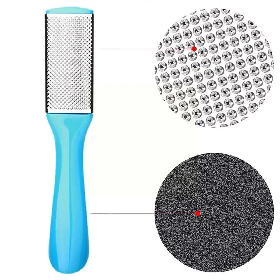 Double Sided Foot Filer, Professional Pedicure Foot Filer, Stainless Steel Foot Scrubber, Hard Skin Removers, Callus Dead Skin Remover, Anti-slip Plastic Handle Pedicure Tool, Stainless Steel Dead Skin Scrapper