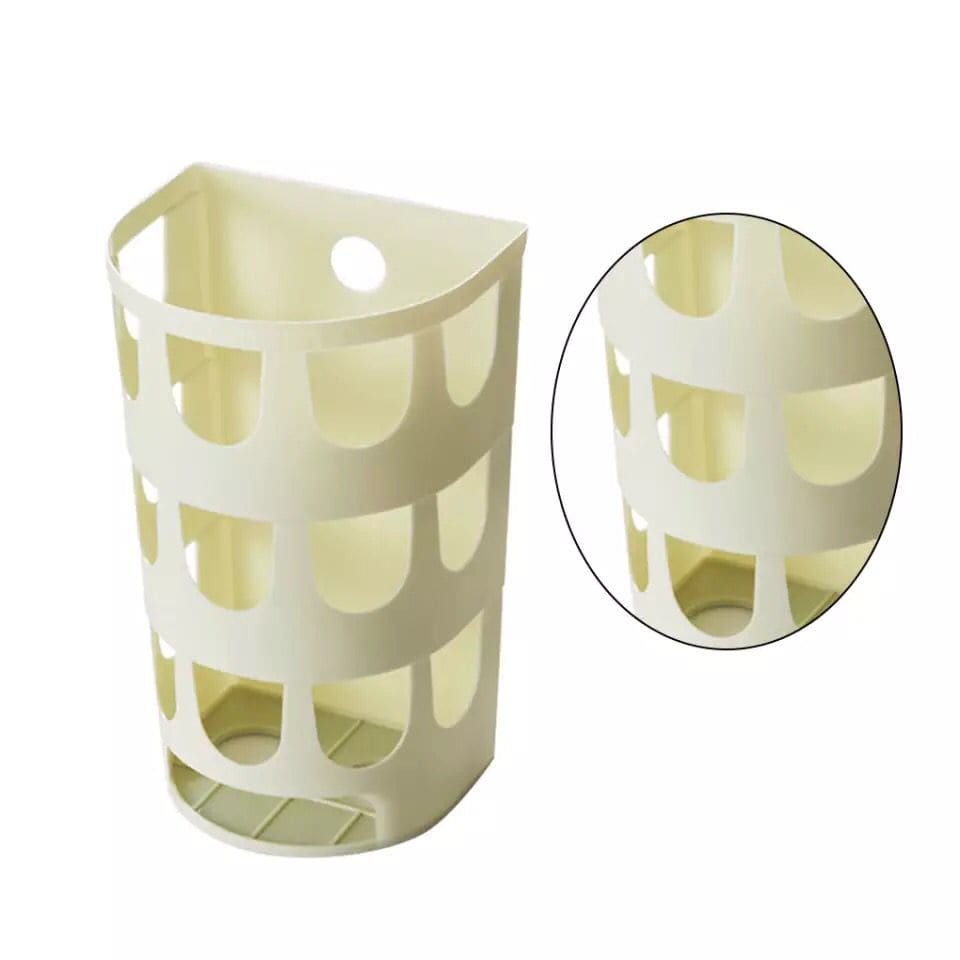 Wall-Mounted Garbage Bags Storage Basket, Multipurpose Plastic Bags Holder, Plastic Carrier Basket, Hollow Trash Bag Storage Holder