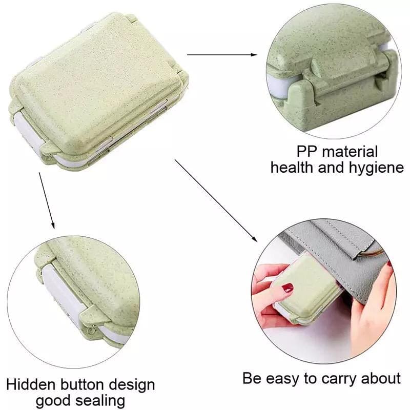 Travel Pill Box Moisture-Proof Organizer, Portable Pill Cases Medicine Storage, Dispenser Packing Container Cases